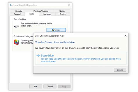 external hard drive error checking